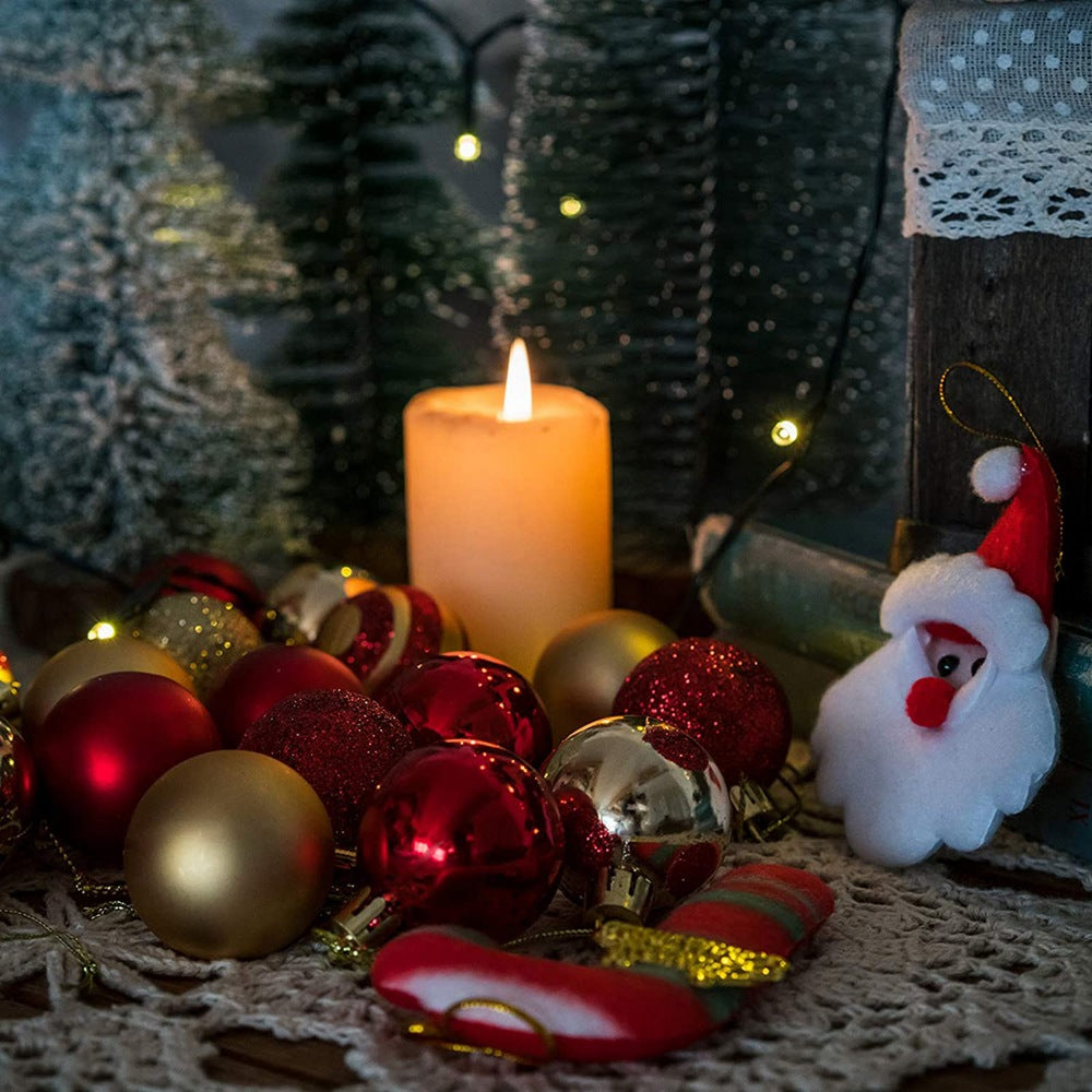 Amazon hot selling 4CM Christmas ball hand-painted electroplated ball home decoration pendant Christmas decoration scene arrangement