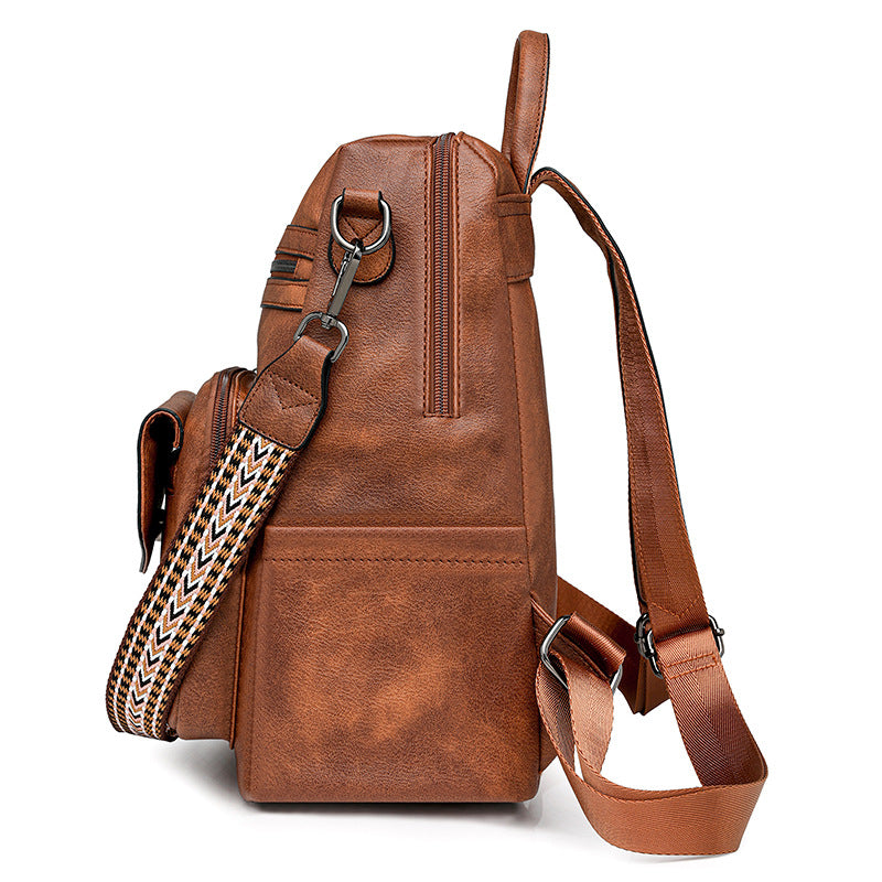 Double-color fringed backpack