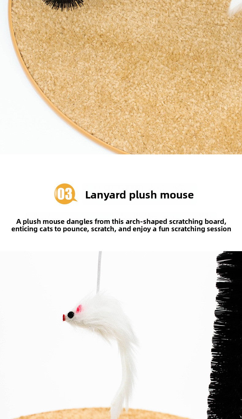 Arch Shape Cat Scratching Brush with Tease Stick