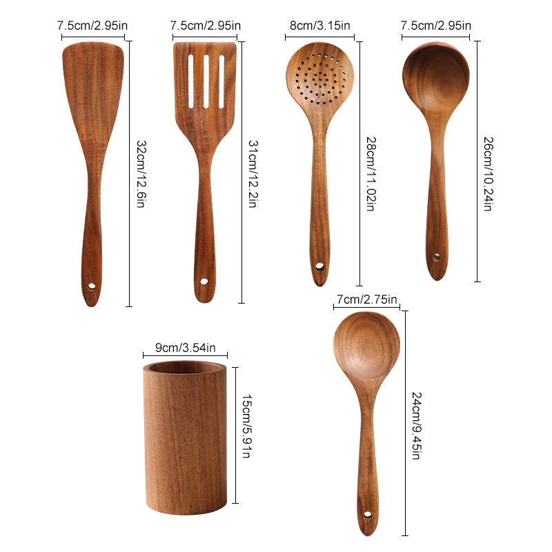 Wooden spatula and spoon