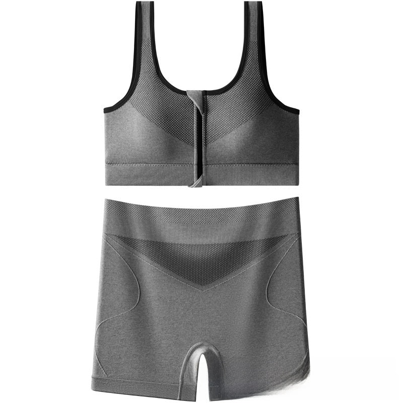 High-waisted and belt-cinching sports bra set
