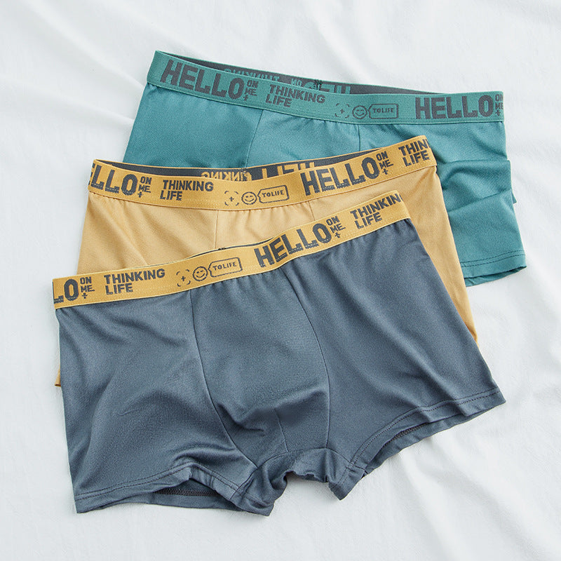 Men's Breathable Cotton Mid-Waist Boxer Briefs