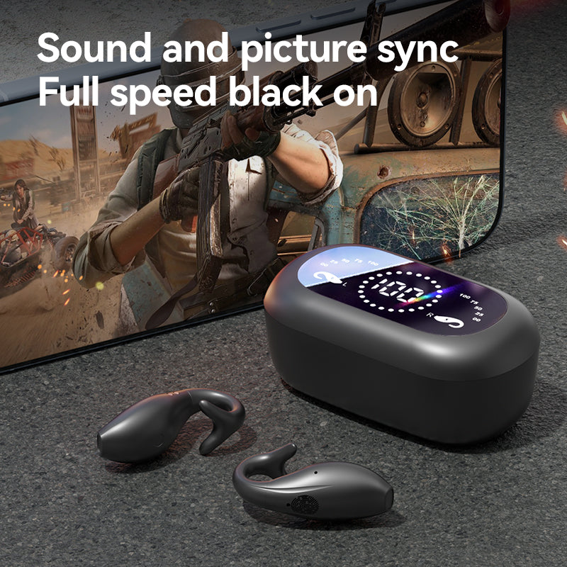 Dolphin M66 Ear Clip Earphones Huaqiangbei New Wireless Bone Conduction Bluetooth Earphones Digital Display Noise Reduction 5.4