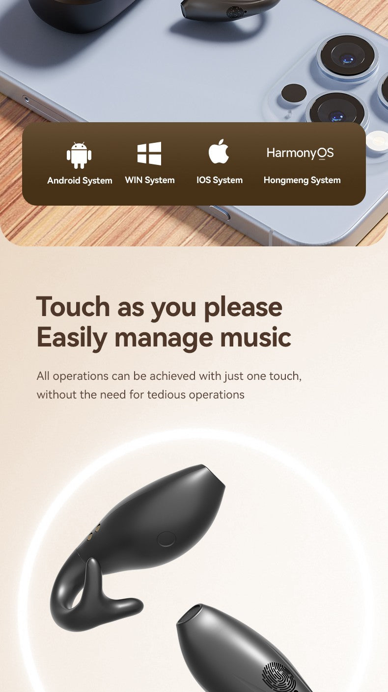 Dolphin M66 Ear Clip Earphones Huaqiangbei New Wireless Bone Conduction Bluetooth Earphones Digital Display Noise Reduction 5.4