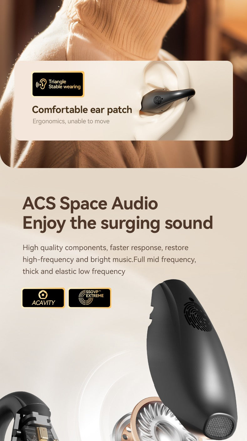 Dolphin M66 Ear Clip Earphones Huaqiangbei New Wireless Bone Conduction Bluetooth Earphones Digital Display Noise Reduction 5.4