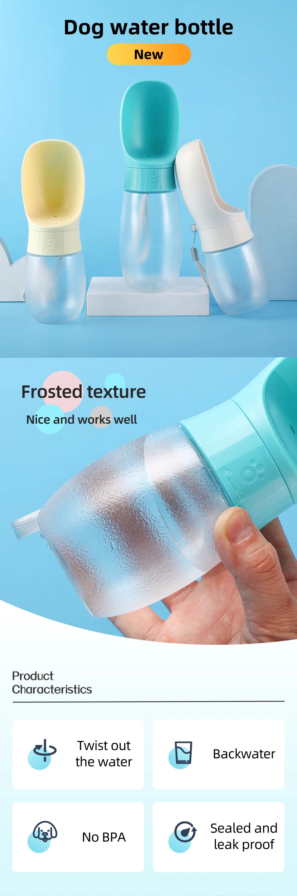 Portable Dog Water Cup and Bottle - Travel Pet Drinking Feeding Water Dispenser