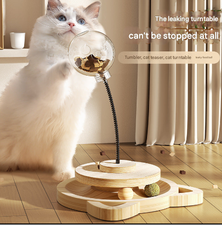 Cat Treat-Dispensing Toy, Cat Teaser Baseball, Cat Self-Entertainment Boredom-Relief Gadget, Freeze-Dried Cat Food Snack Feeder, Shaker Toy