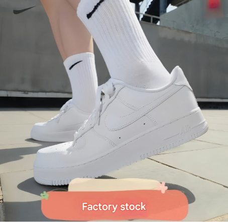 Original Pure White Air Force One Af1 Black Warrior Men's And Women's Classic Low-Top White Shoes Couple Casual Sports Sneakers