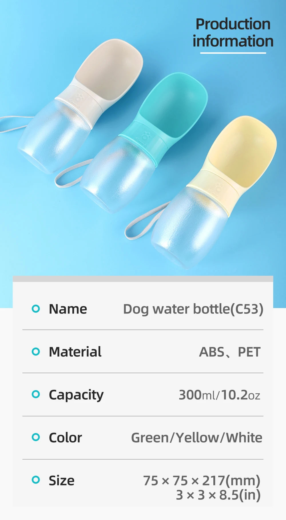 Portable Dog Water Cup and Bottle - Travel Pet Drinking Feeding Water Dispenser