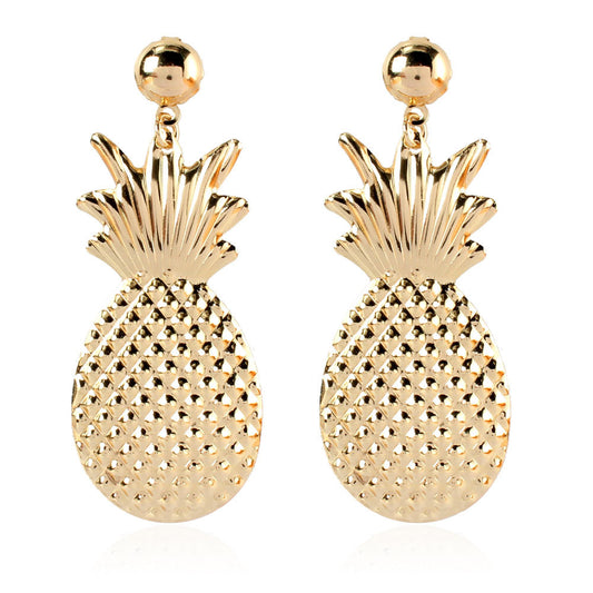 Creative Cute Style Alloy Pineapple Earrings Fashionable Street Style Girl Earrings