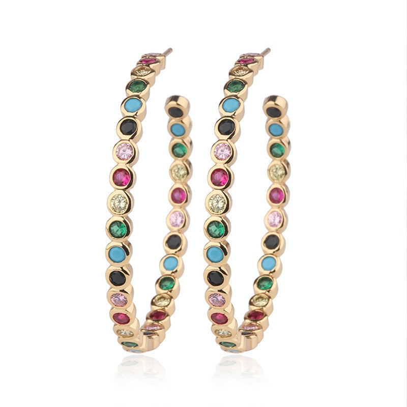 Elegant and sparkling iridescent glass stone earrings