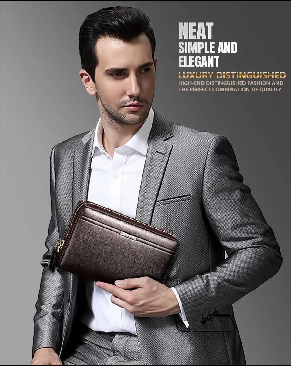 Brand wallet men wallets leather fashion handbags Men's wallet luxury high capacity casual black men's handbag wallet leather