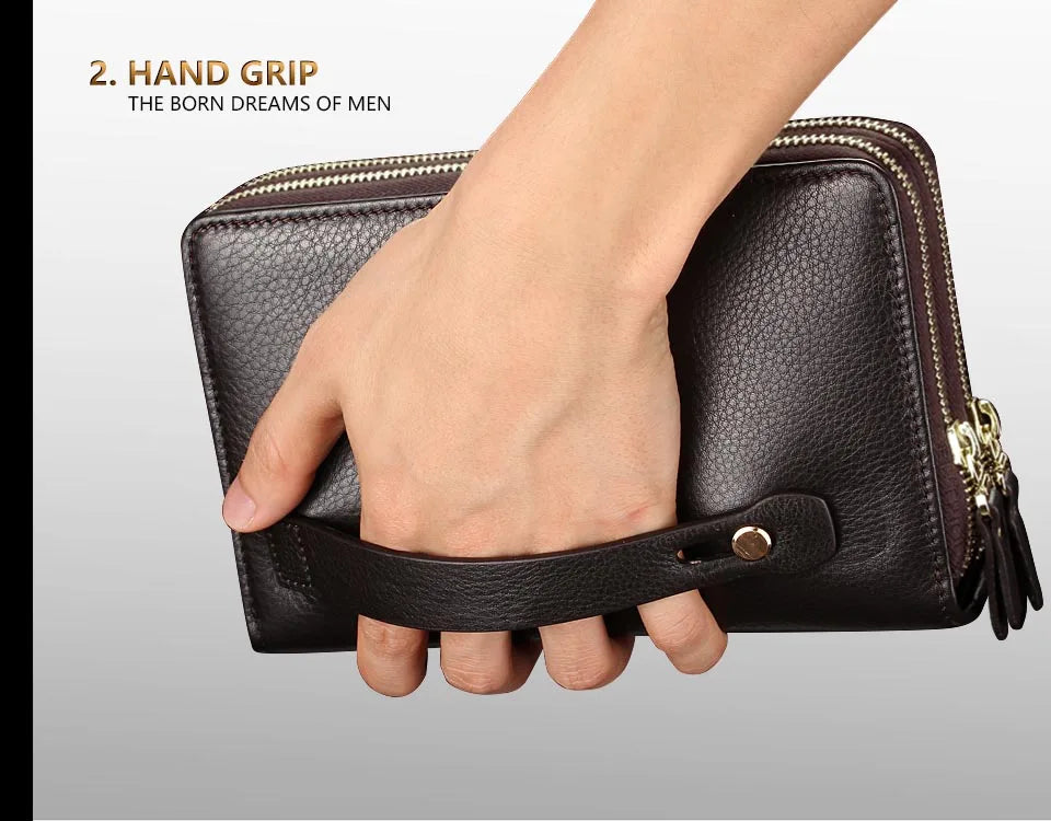Brand wallet men wallets leather fashion handbags Men's wallet luxury high capacity casual black men's handbag wallet leather