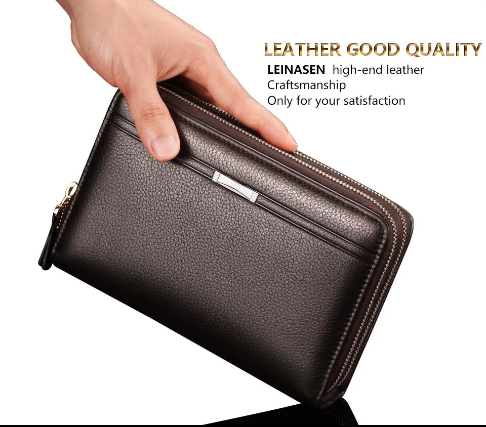 Brand wallet men wallets leather fashion handbags Men's wallet luxury high capacity casual black men's handbag wallet leather