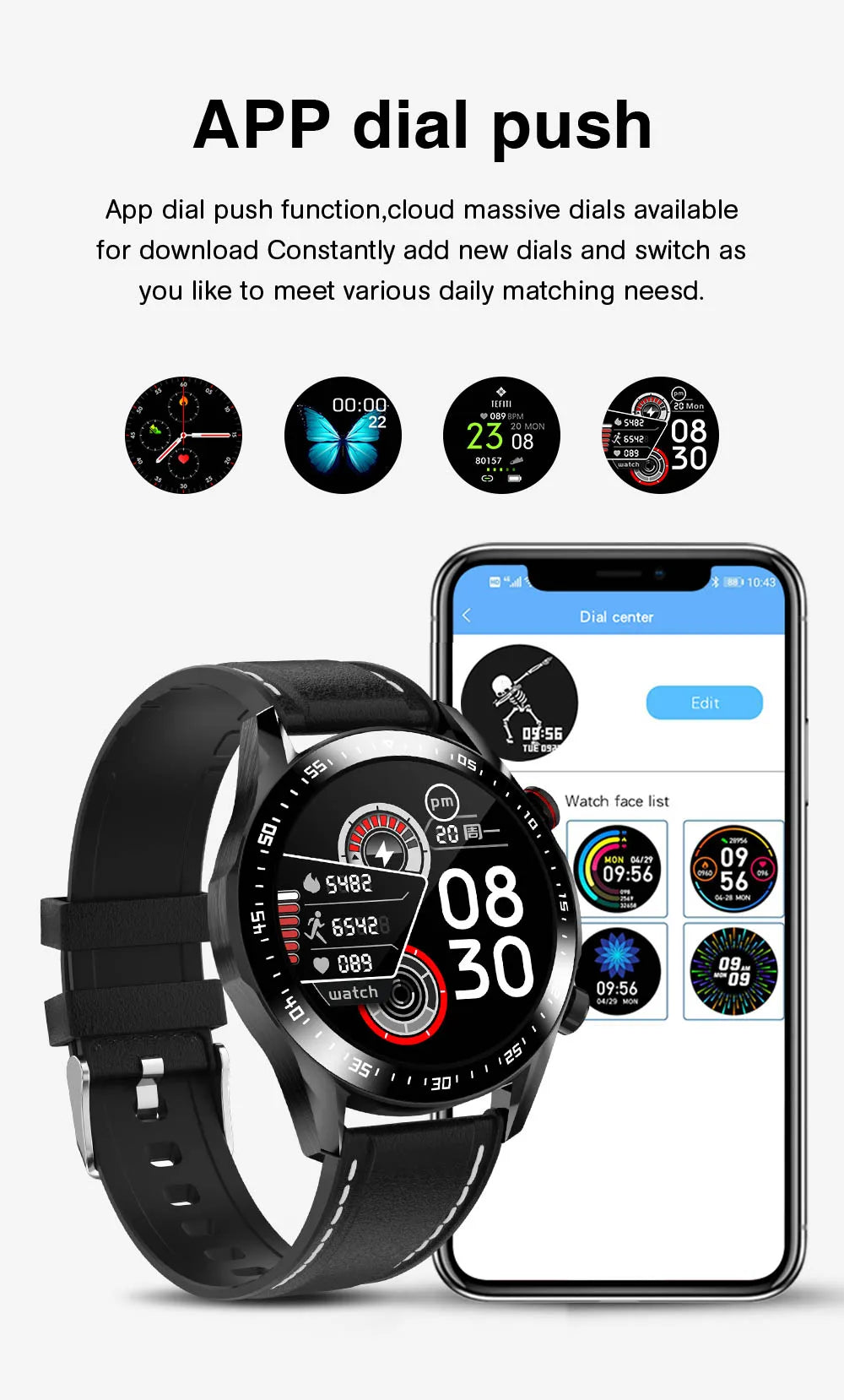 E1-2 Smart Watch Men Bluetooth Call Custom Dial Full Touch Screen Waterproof Smartwatch For Android IOS Sports Fitness Tracker