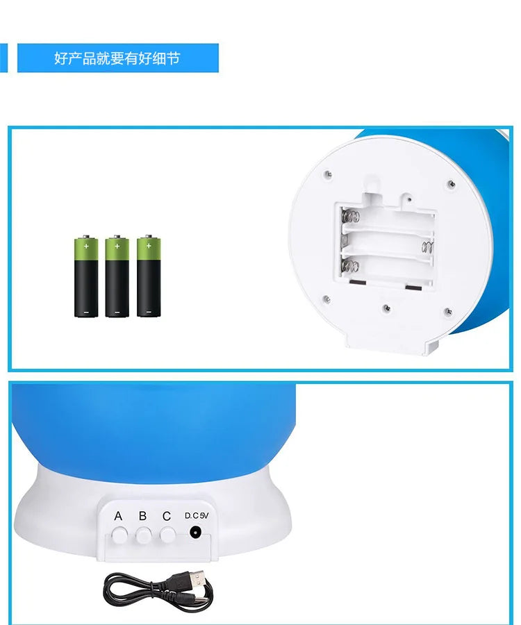 LED Projector Star Moon Night Light Sky Rotating Operated Nightlight Lamp For Children Kids Baby Bedroom Nursery  Christmas Gift