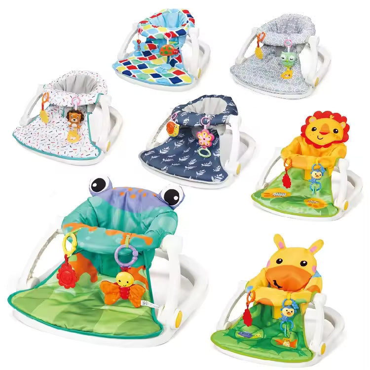 Baby Folding Chair 0-1 Year Old Baby Comfort Chair Portable Music Children's Floor Seat Early Education Puzzle