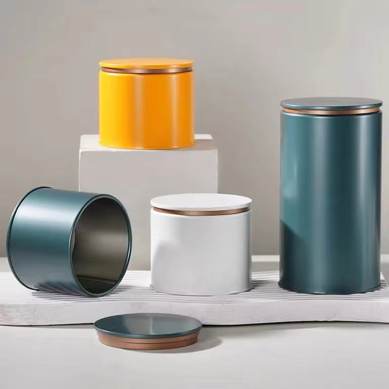 New Flat Lid Matte Round Universal Tea Cans Iron Cans Small Tea Cans Empty Cans Tinplate Tea Boxes Wholesale