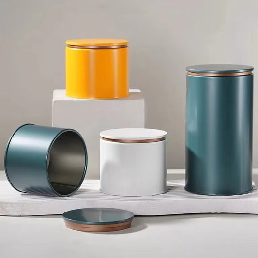 New Flat Lid Matte Round Universal Tea Cans Iron Cans Small Tea Cans Empty Cans Tinplate Tea Boxes Wholesale