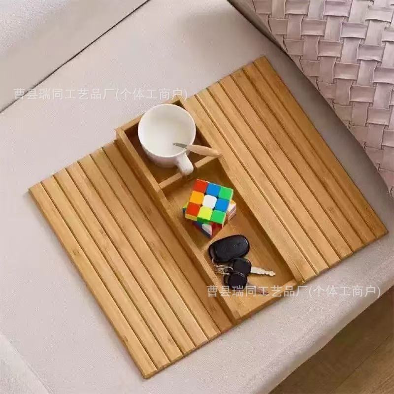 Lazy Wooden Afternoon Tea Tray New Solid Wood Sofa Armrest Tray Home Sofa Side Wooden Snack Tray