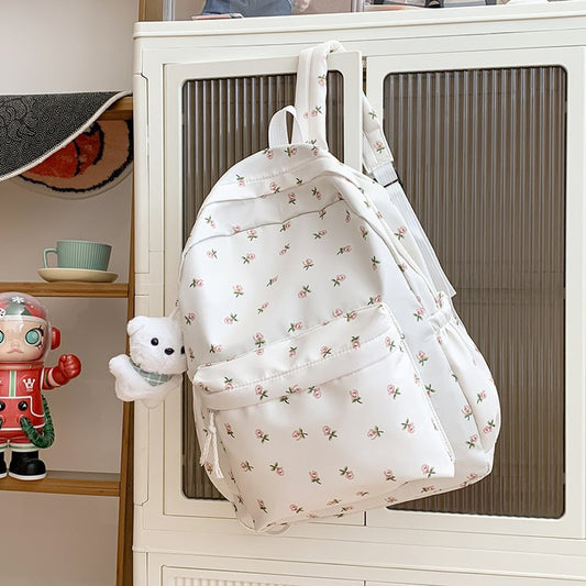 Japanese Style Floral Soft Girl Girl's Backpack Women's South Korea Ins Style Mori Style Fresh Style Schoolbag Senior High School Student Backpack