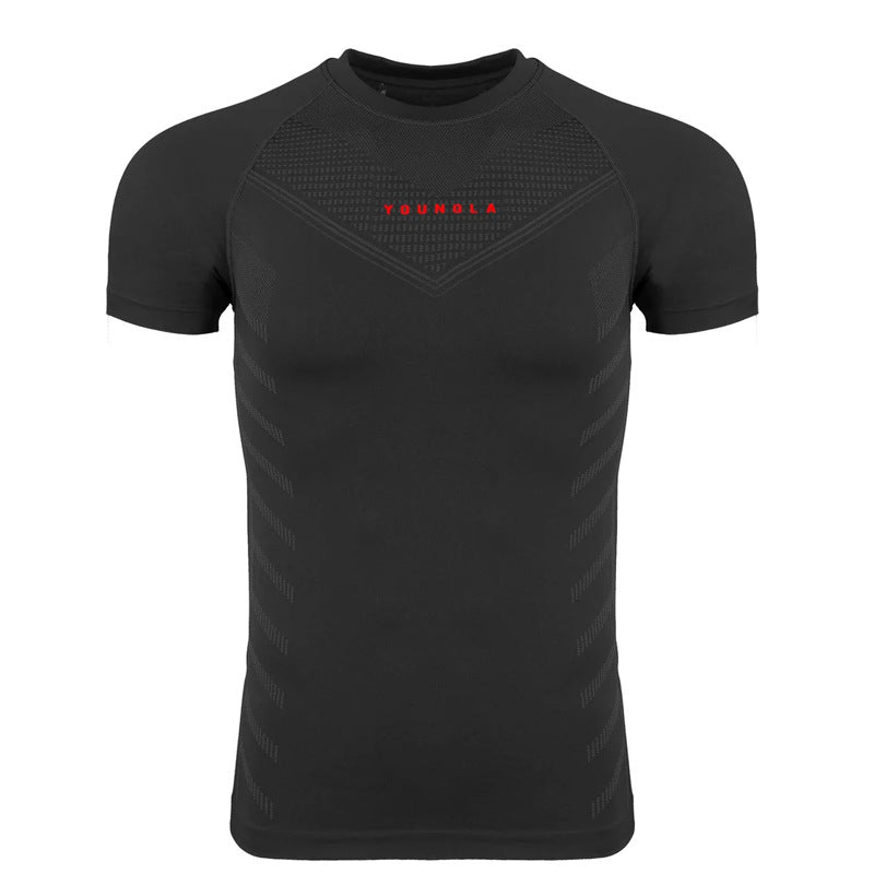 Youngla Men's T-Shirt Sports Fitness Quick-Drying Breathable Elastic Fitness Clothing Jogker Outdoor Running Basketball Clothing