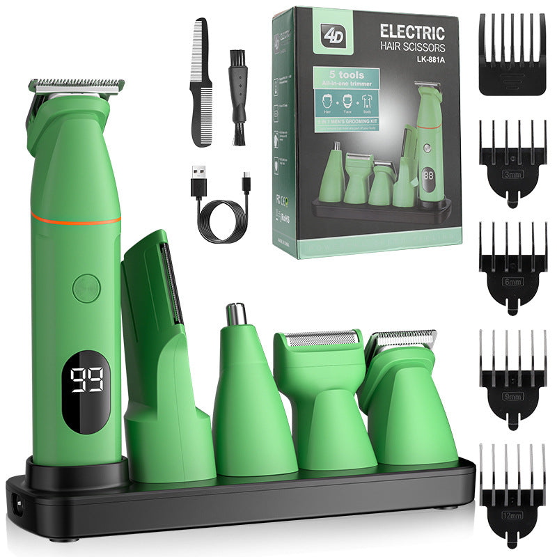 Cross-border Waterproof Electric Shaver Household Men's Hair Clipper Multifunctional Electric Hair Clippers Nose Hair Set Wholesale