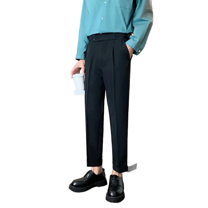 Source Manufacturers Homemade Men's Naples British Vertical High Waist Straight Pants Summer Casual Pants Fashion Pants
