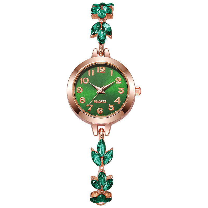 Fashion Elegant Watch Women's Trendy Simple Elegant Ins Style Clover Bracelet Women's Watch Diamond Watch Pull-out Bracelet