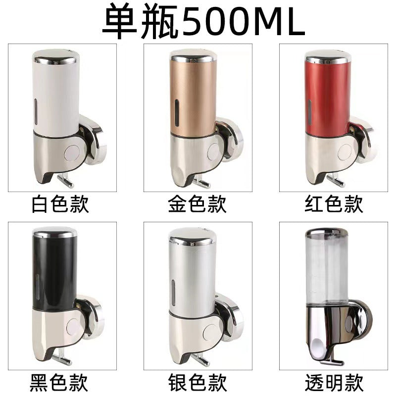Stainless Steel Pull Rod Three-head Soap Dispenser Manual Pressing Shampoo & Shower Gel Soap Dispenser Hotel Toilet Pressing Soap