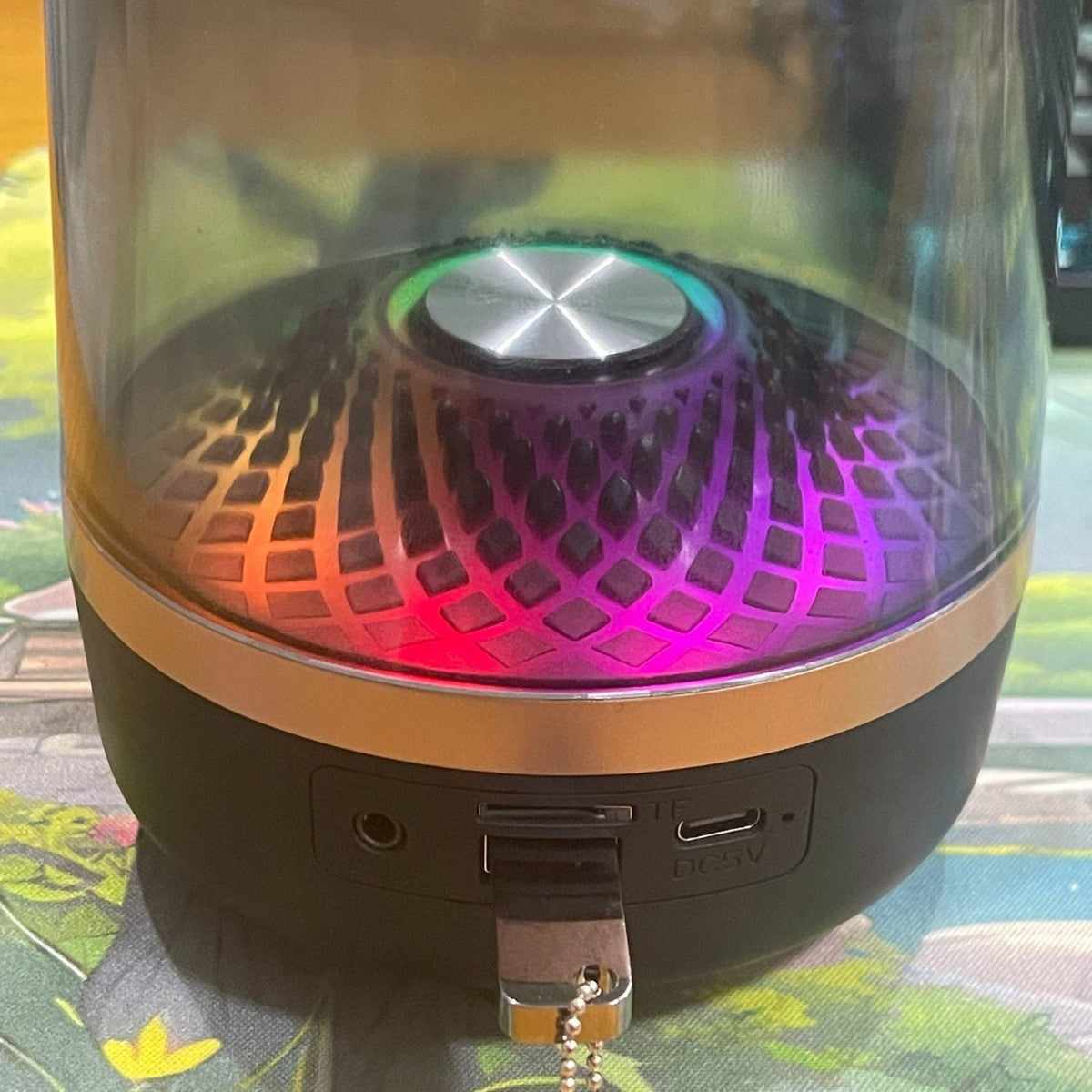 Huaqiangbei Bluetooth Speaker Outdoor Surround Sound Desktop Colorful Glass Sound Heavy Bass High-Quality Speaker Large Power
