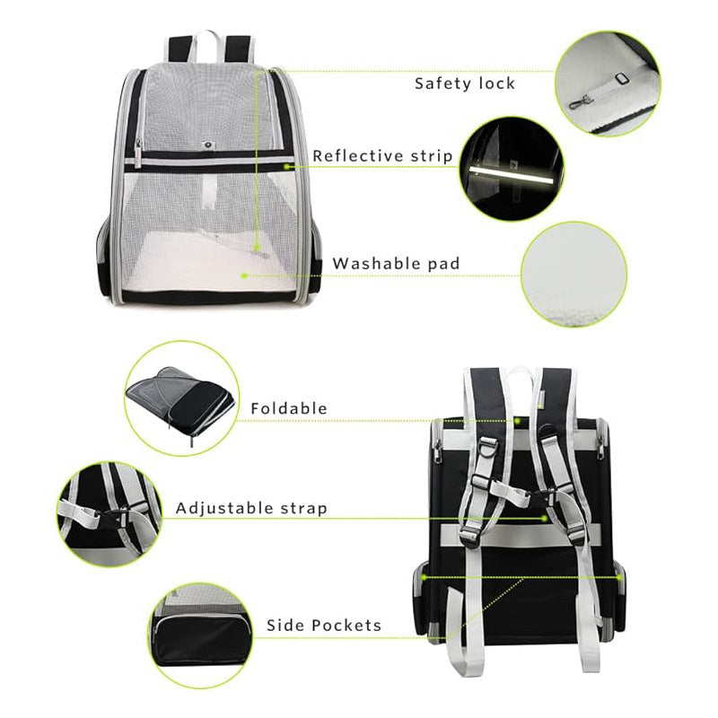 Cross-Border Hot-Selling Cat Backpack Portable Breathable Shoulder Pet Outing Bag Fashionable Large-Capacity Foldableable Cat Bag