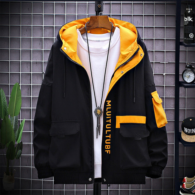 Workwear Coat Men's Spring And Autumn 2020 New Men's Trench Coat Short Korean Fashion Men's Student Jacket Top Clothes
