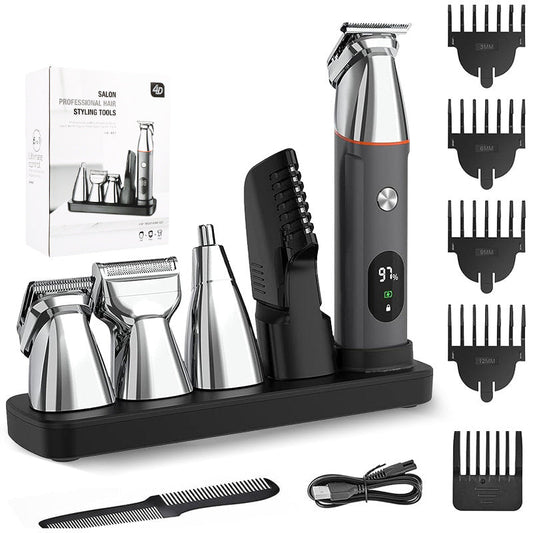 Cross-border Waterproof Electric Shaver Household Men's Hair Clipper Multifunctional Electric Hair Clippers Nose Hair Set Wholesale