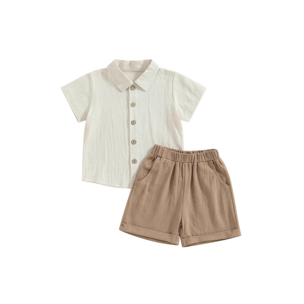 Baby Clothes Class A Summer Boys One-Year-Old Split Suit Cute Summer Top 0-150.00g Piece Set Summer Thin Guofeng