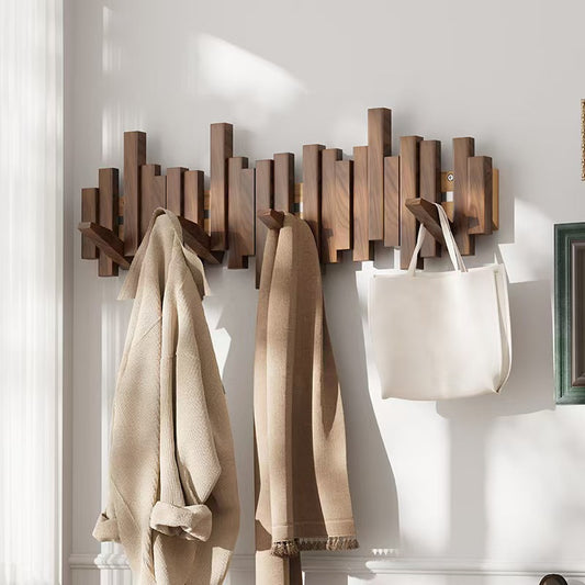 Piano Key Solid Wood Clothes Hanger Wall Sticky Hook Coat Hook Wall Hook Behind Door Entrance Door Coat Hook