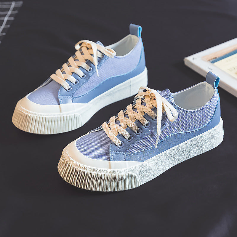 In The Spring Of 2022, The New Niche Sea Salt Blue High-top Plate Cloth Shoes For Children Ins Tide Thick-soled Big Head Versatile Board Shoes