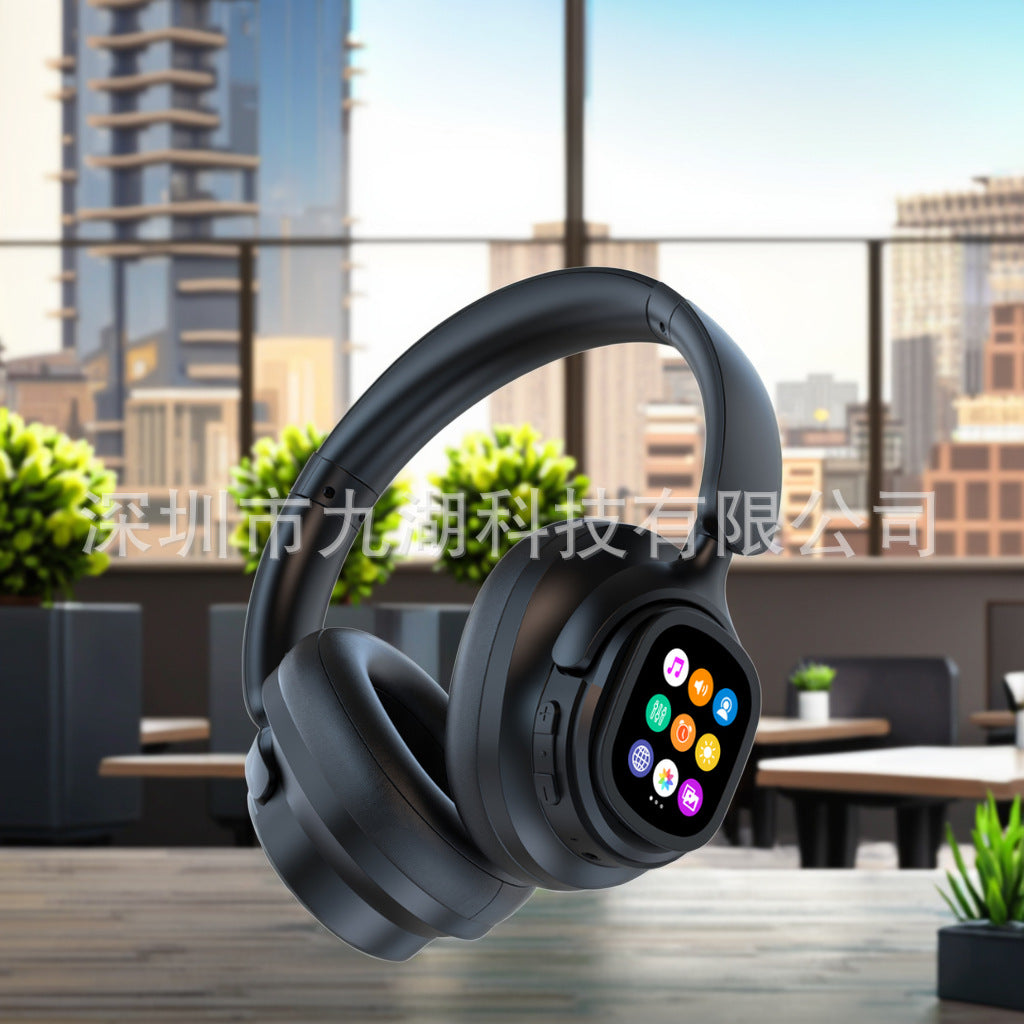 2025's First Cross-border Hot New Model With Screen Bluetooth Headset ANC Noise-cancelling Color Screen Touch Headset Customization