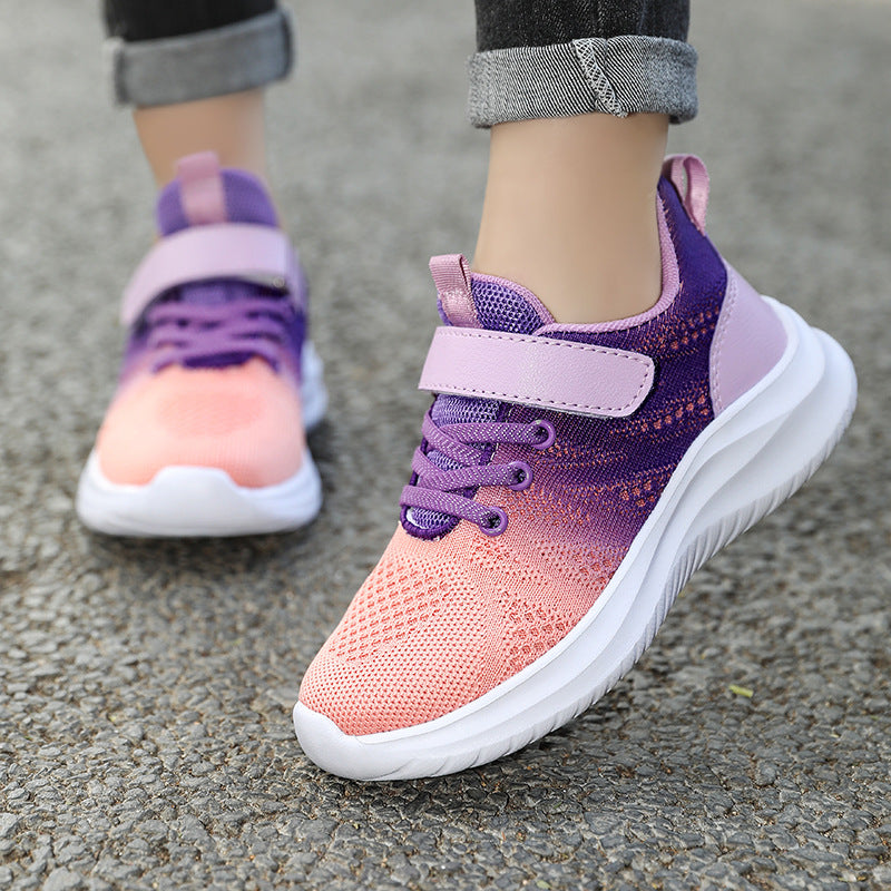Girls' Sneaker 7-12 Years Old Trendy Shoes 2024 Spring And Autumn New Boys' Light Soft Sole Running Shoes