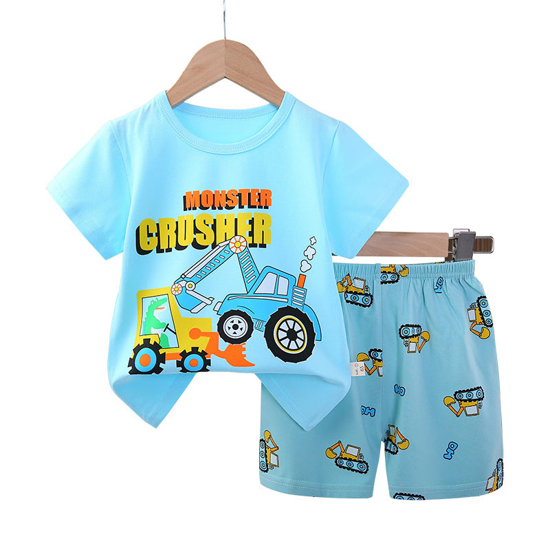 Pajamas For Kids Kidsren's Clothing New Kidsren's Summer Pajamas Thin Cute Cartoon Short-Sleeved Shorts Set