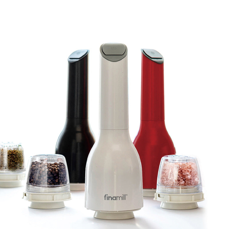 American Finamill Electric Pepper Grinder Household One-Hand Automatic Sea Salt Pepper Sesame Seasoning Grinding Bottle