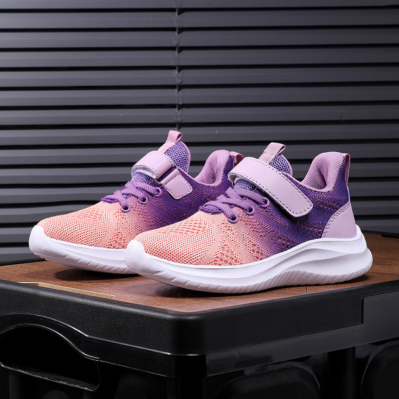 Girls' Sneaker 7-12 Years Old Trendy Shoes 2024 Spring And Autumn New Boys' Light Soft Sole Running Shoes
