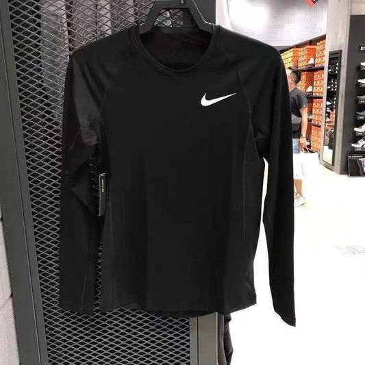 Sports Tights Long-Sleeved Men's Quick-Drying Running Track And Field Sports Student Training Clothes Basketball Fitness High-Elastic T-Shirt Wholesale