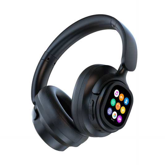 2025's First Cross-border Hot New Model With Screen Bluetooth Headset ANC Noise-cancelling Color Screen Touch Headset Customization
