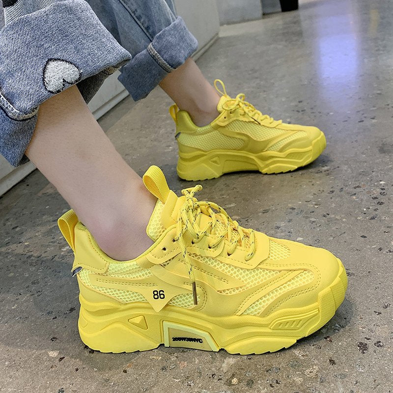 Torre Shoes Women's 2024 New Thick Bottom Increased Sneaker Women's Internet Celebrity Candy Color Ins Elegant Goddess Style