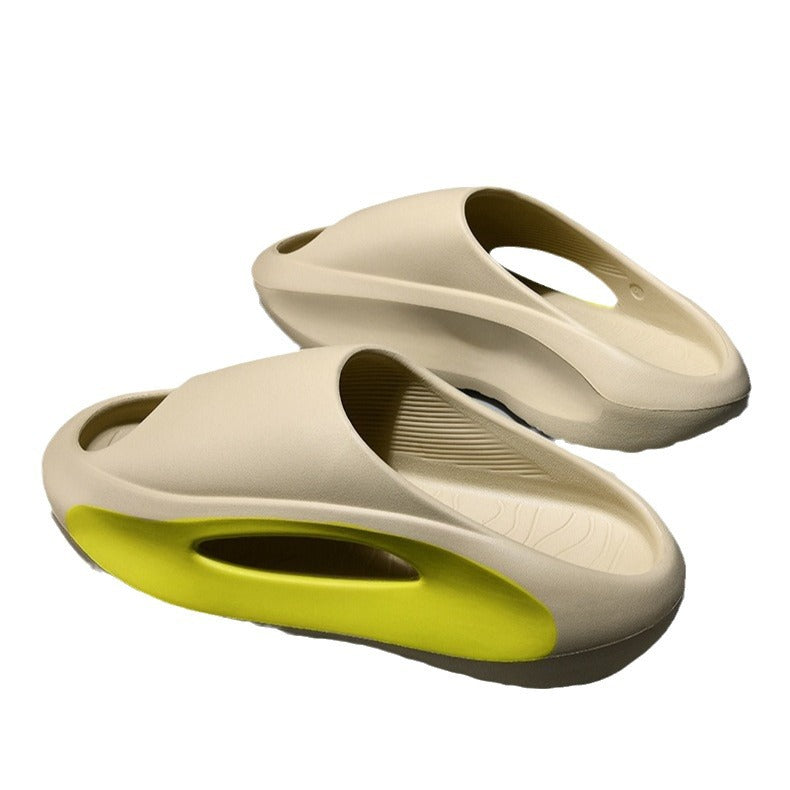 Hot Summer New Eva Slippers Men's Outer Wear Thick-soled Non-slip Wear-resistant Sandals And Slippers Women's Shit-feeling Beach Shoes