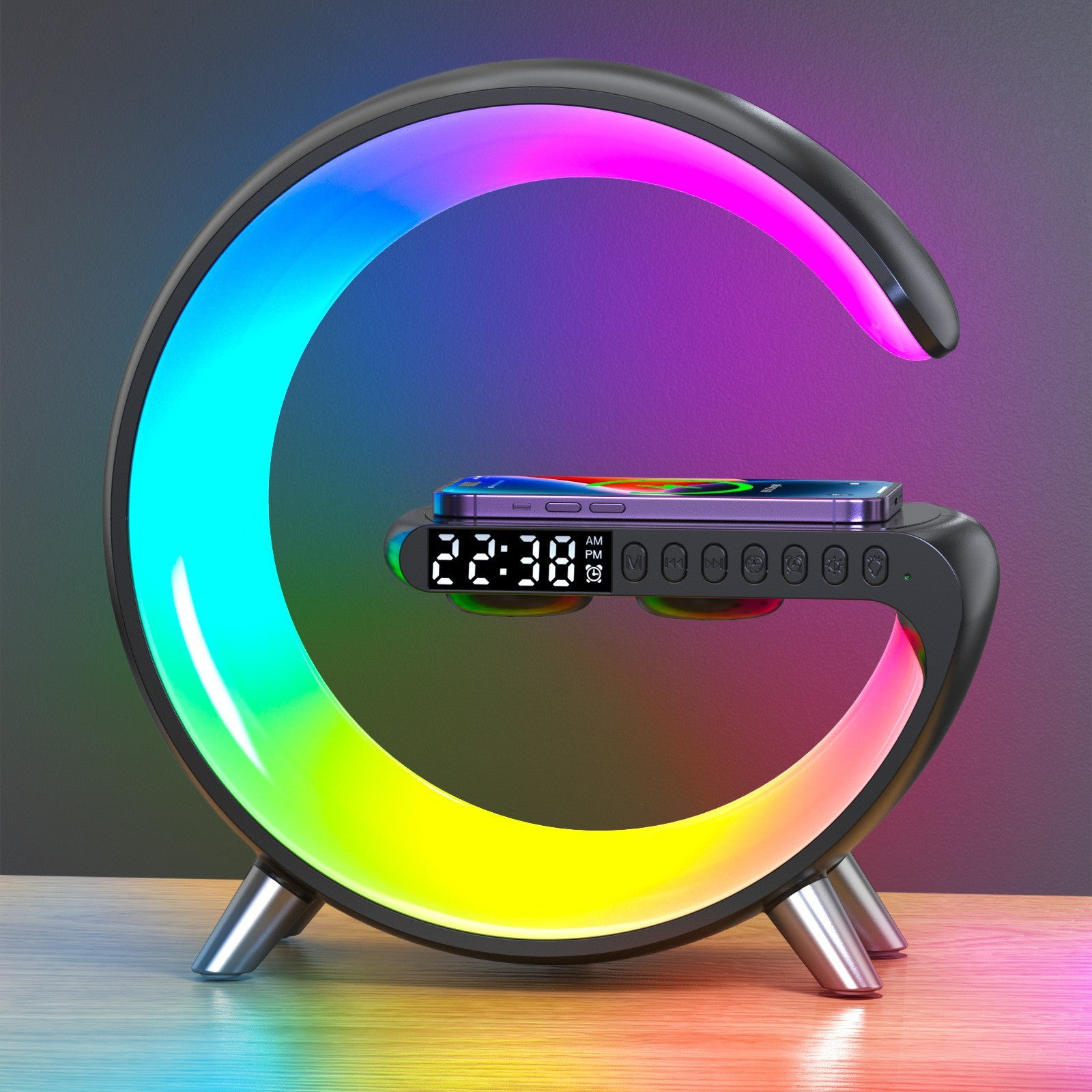 Cross-border Explosions New Large G Bluetooth Audio N69 Colorful Lights With Alarm Clock Desktop Multi-functional Wireless USB Charge