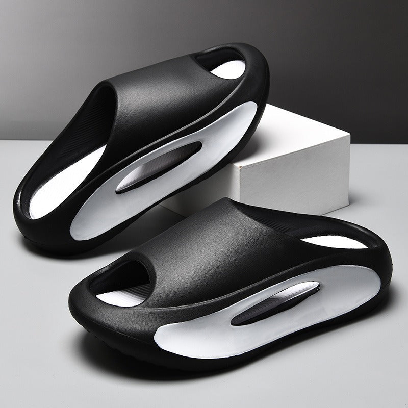 Hot Summer New Eva Slippers Men's Outer Wear Thick-soled Non-slip Wear-resistant Sandals And Slippers Women's Shit-feeling Beach Shoes