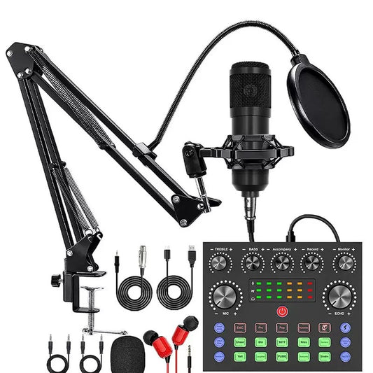 Cross-Border Direct Supply V8S-Bm800 Live Broadcast Sound Card Set English Export Model Compatible With Multiple Foreign Live Broadcast Platforms