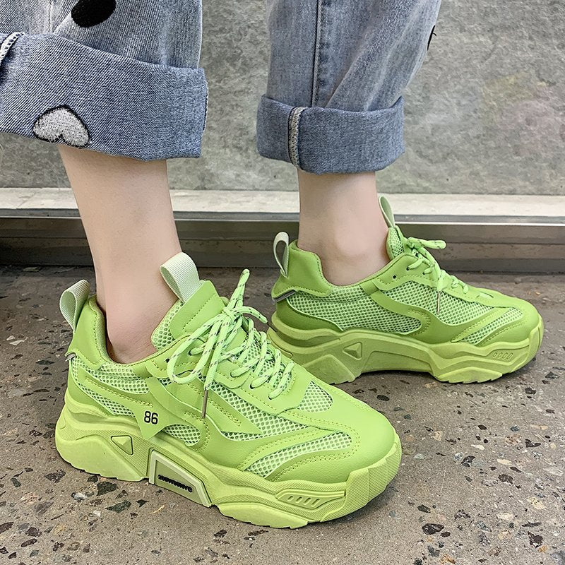 Torre Shoes Women's 2024 New Thick Bottom Increased Sneaker Women's Internet Celebrity Candy Color Ins Elegant Goddess Style